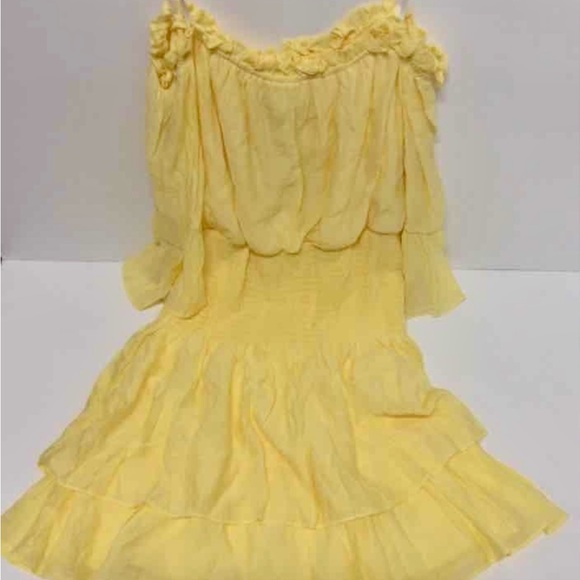 NWT Fit and Flare On/Off Shoulder Flare 3/4 Sleeve Smocked Waist Tiered Dress - Picture 3 of 9